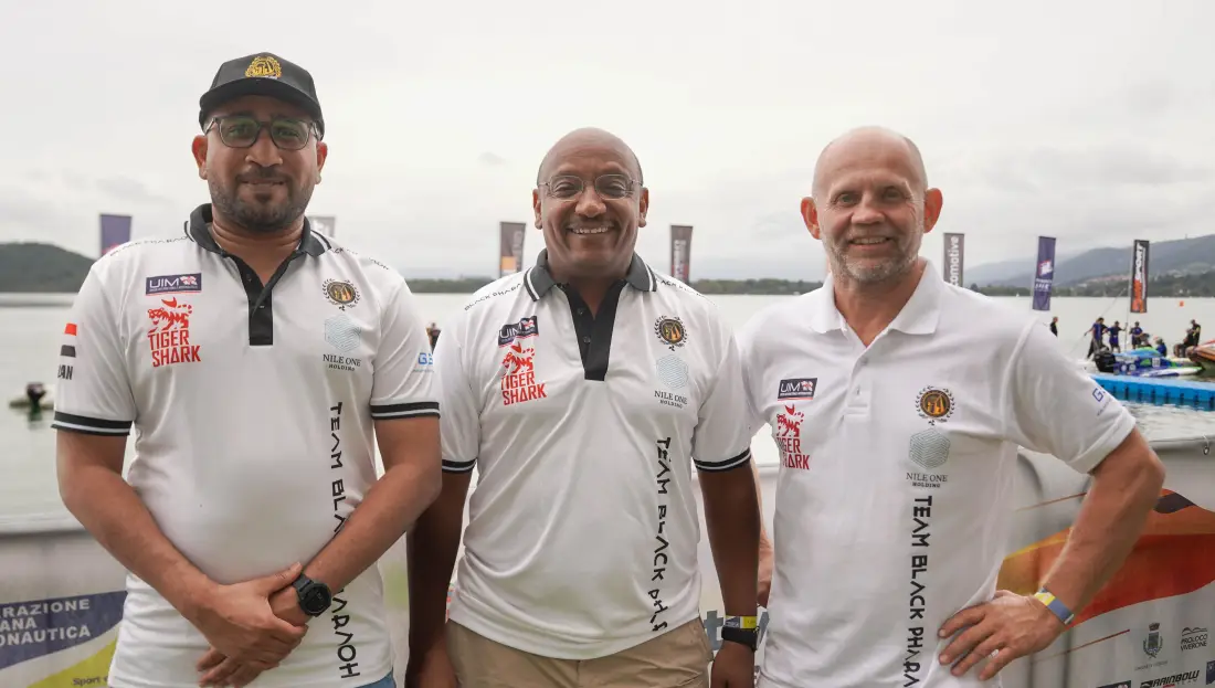 Black Pharaoh team manager Ahmai Al Thair, President Adbulla Ahmed and sports director Frode Sundsdal
