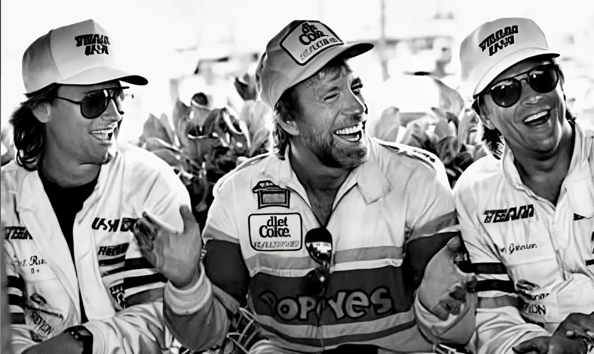 Kurt Russell, Chuck Norris and Don Johnson in 1990 Photo: @moviescenesandstills