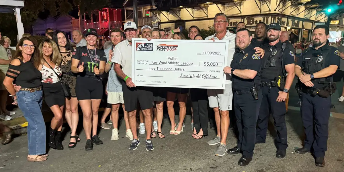 Super Cat Fest made a presentation during the evening celebrations, donating $5,000 to the Police Key West Athletic League