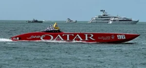 Sheikh Hassan and Steve Curtis win Extreme class at Key West after 10-year break. Spirit of Qatar 96 dominates opening race.