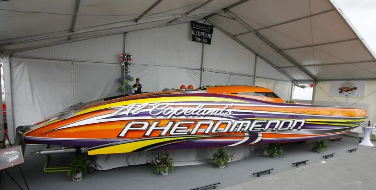Phenomenon turbine catamaran on display at Miami International Boat Show