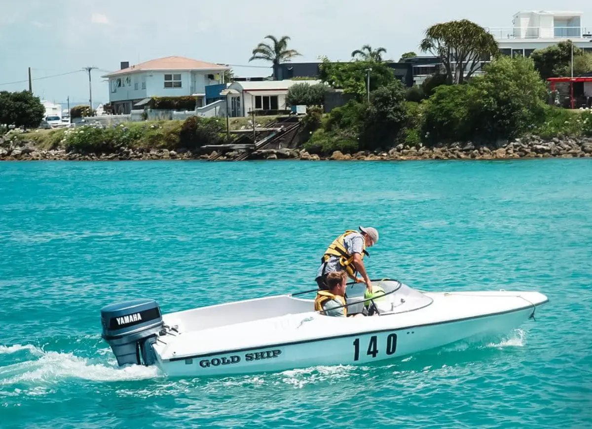 Gold Ship - Tom and Phillip Haycock - Sports 140 champions 2025-26 NZ Offshore Powerboat Championship