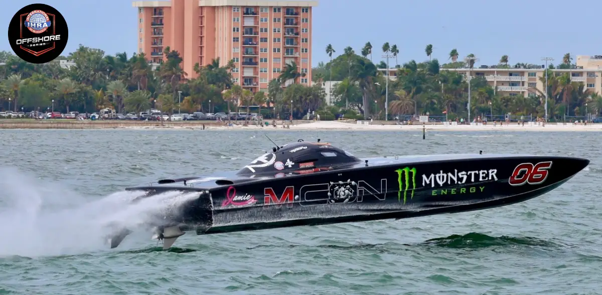 Tyler Miller and Myrick Coil, Monster Energy/MCON, winners of Pro Class 1 Race 2 at the 2026 Monster Energy St. Pete Powerboat Grand Prix
