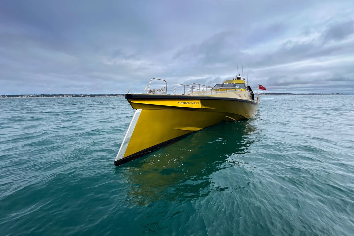 Thunder Child II bow view at rest in Jersey