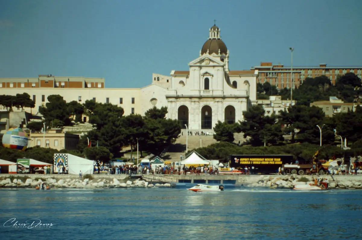 Cagliari harbour, Sardinia, venue for the 1998 UIM F1 Grand Prix del Mediterraneo