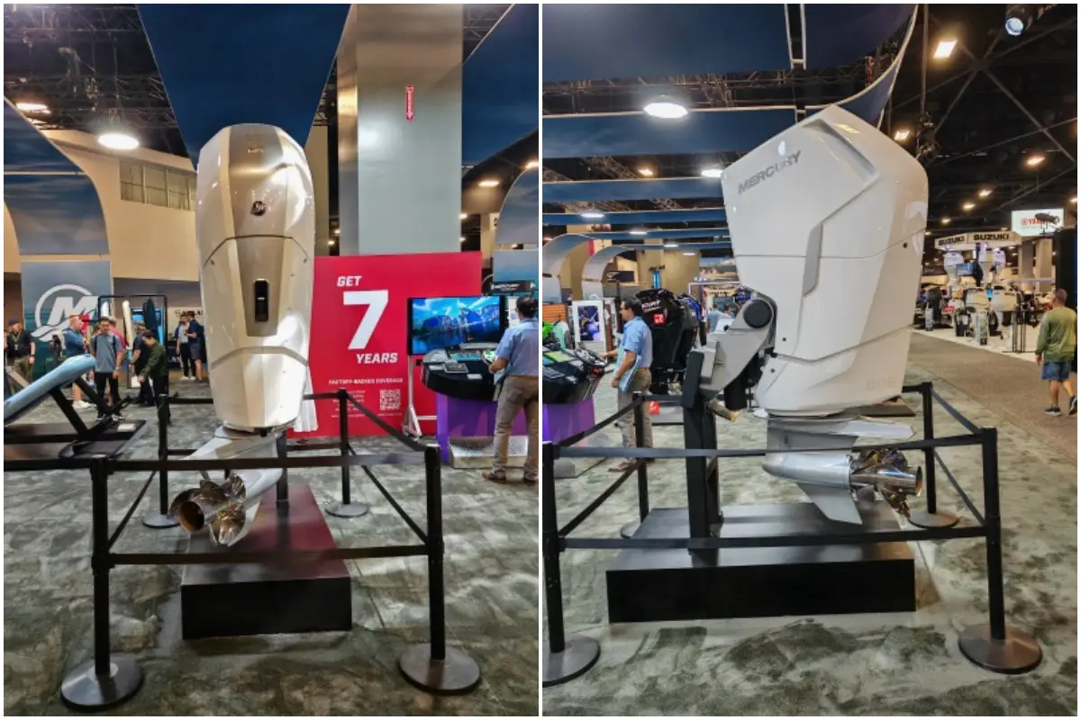 Mercury's 808hp V12 concept outboard engine at the Miami International Boat Show 2026