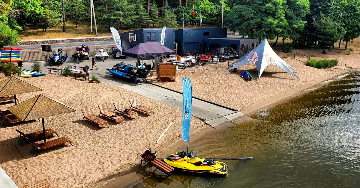 Aerial view of the Lithuanian Motorboat Academy base in Kaunas