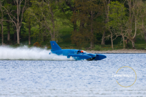 Bluebird K7 on the plane on Coniston Water, Bluebird K7 Festival, 15 May 2026. Photo: Antony Barker / Cartmel Images