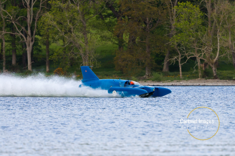 Bluebird K7 on the plane on Coniston Water, Bluebird K7 Festival, 15 May 2026. Photo: Antony Barker / Cartmel Images