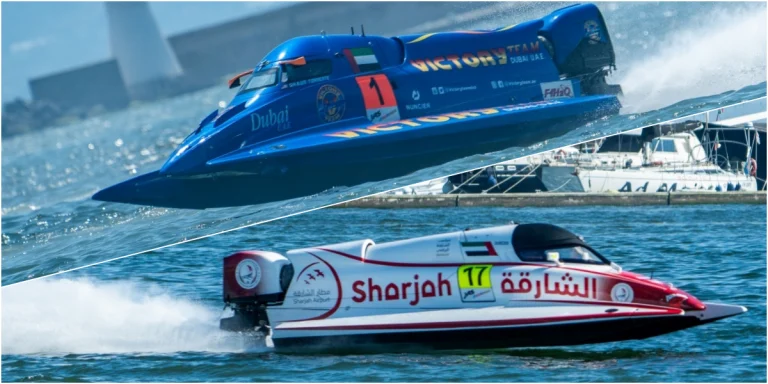Shaun Torrente, Victory Team, and Rusty Wyatt, Sharjah Team, winners of the Sprint Races at the F1H2O Regione Sardegna Grand Prix of Italy 2026, Cagliari, Sardinia