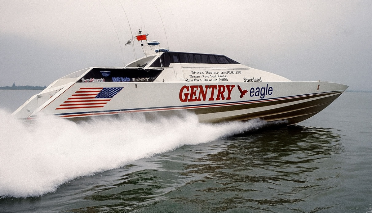 Gentry Eagle, winner of the 1987 Superboat World Championship, fitted with Rolla propellers