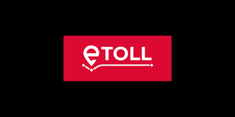 Poland e-TOLL system sign on motorway - mandatory electronic tolling for vehicles over 3.5 tonnes