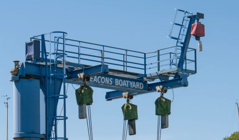 The boatyard at Premier Deacons Marina, Hampshire