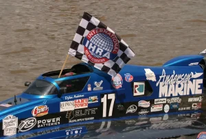 Dylan Anderson, #17 Anderson Marine, takes the chequered flag to win the F1 Final at the 2026 Red River Rumble, Shreveport