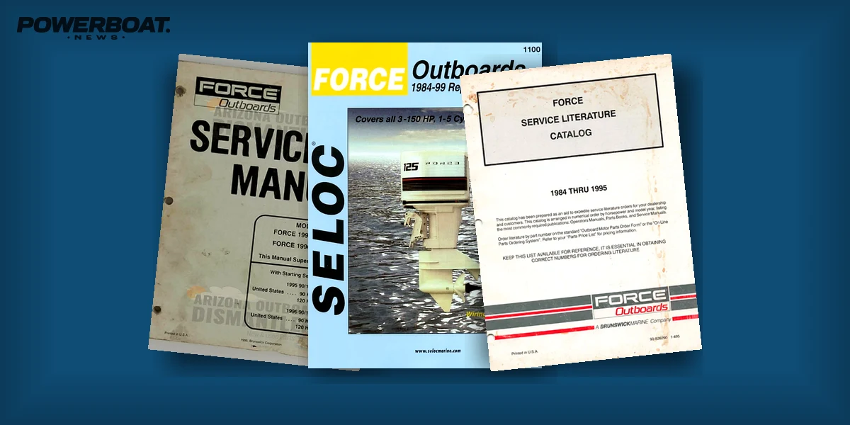 Force Outboards service manuals and Seloc repair guide from the 1984-1999 era