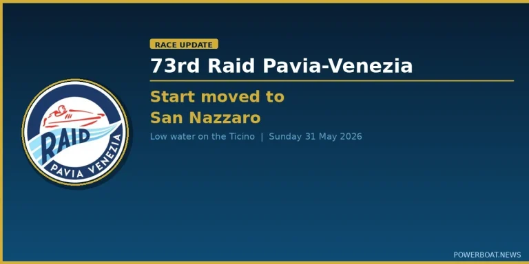 73rd Raid Pavia-Venezia 2026 - start moved to San Nazzaro