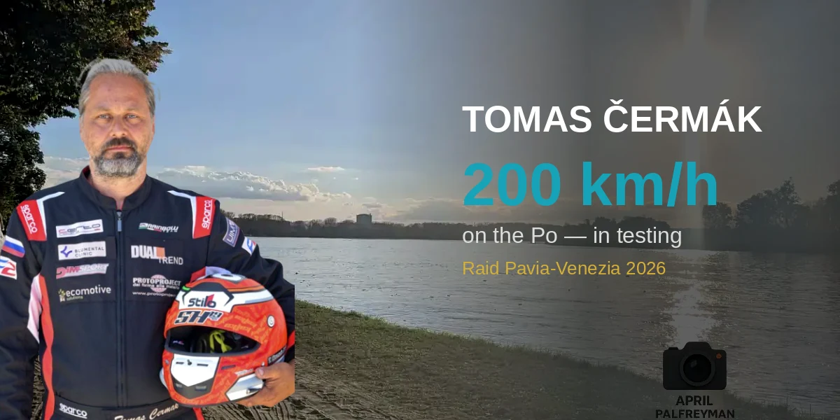 Tomas Čermák at the River Po, San Nazzaro, ahead of the 73rd Raid Pavia-Venezia 2026