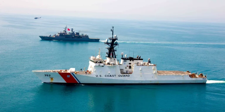 US Coast Guard Cutter Hamilton (WMSL-753) underway in the Black Sea