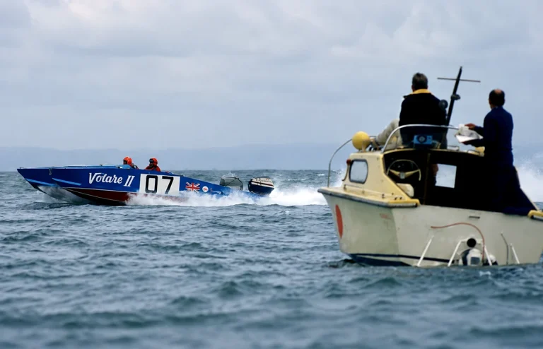 Volare II, the first Cougar Marine catamaran, racing in 1969