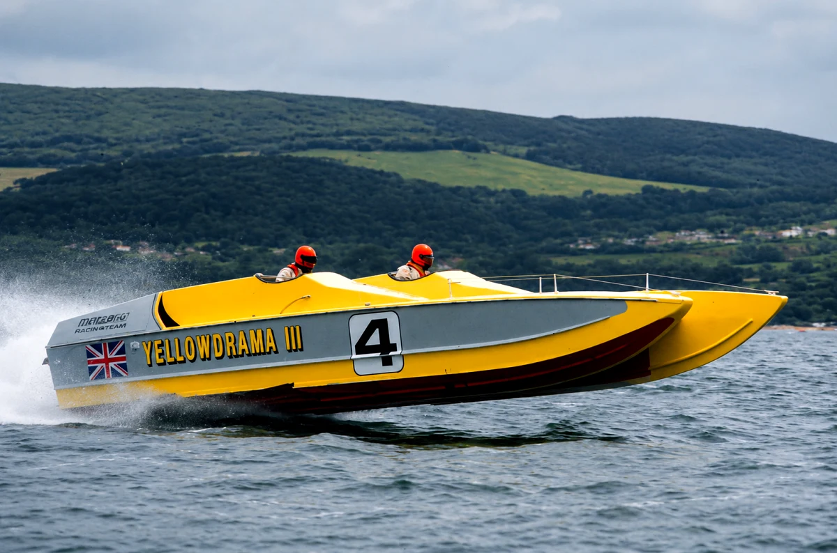 Yellowdrama III, the 1977 Cowes-Torquay-Cowes winning Cougar Marine Class I catamaran