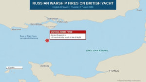 Russian Navy frigate Admiral Grigorovich in the English Channel