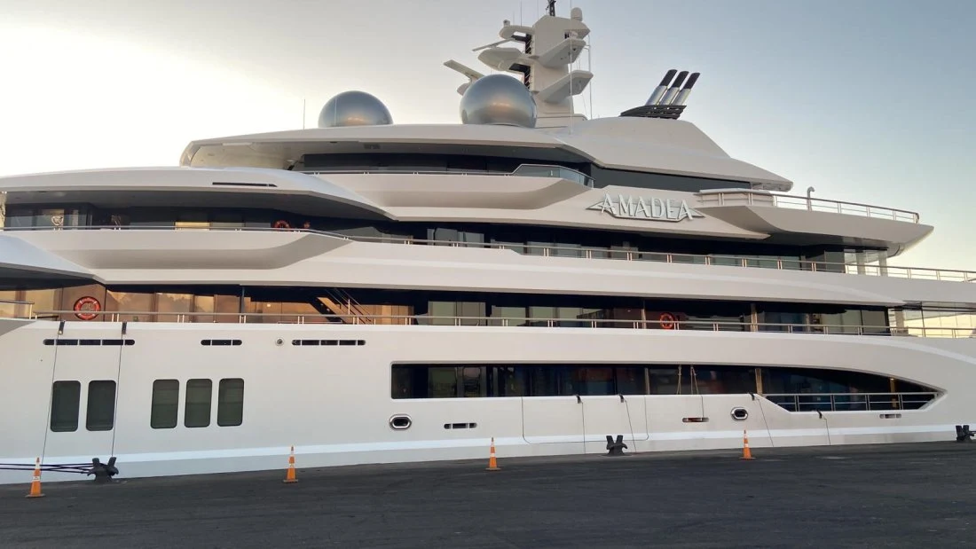 The superyacht Amadea photographed in Fiji after seizure by US authorities in 2022