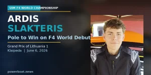 Ardis Slakteris, UIM F4 Grand Prix of Lithuania winner, Klaipeda 2026