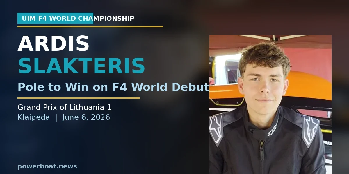 Ardis Slakteris, UIM F4 Grand Prix of Lithuania winner, Klaipeda 2026