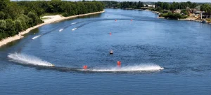 Hydro GP circuit on the River Po at Boretto, Round 3 of the 2026 UIM Hydro GP World Championship