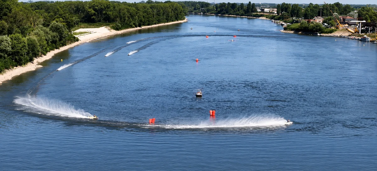 Hydro GP circuit on the River Po at Boretto, Round 3 of the 2026 UIM Hydro GP World Championship