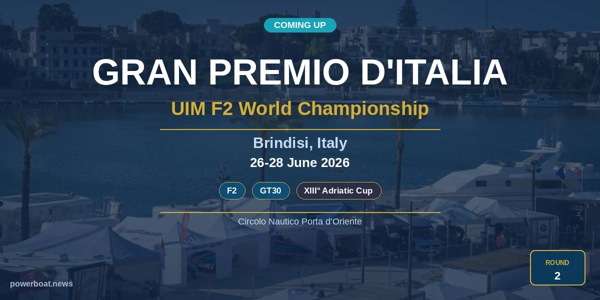 UIM F2 World Championship 2026 Gran Premio d'Italia Brindisi pit area