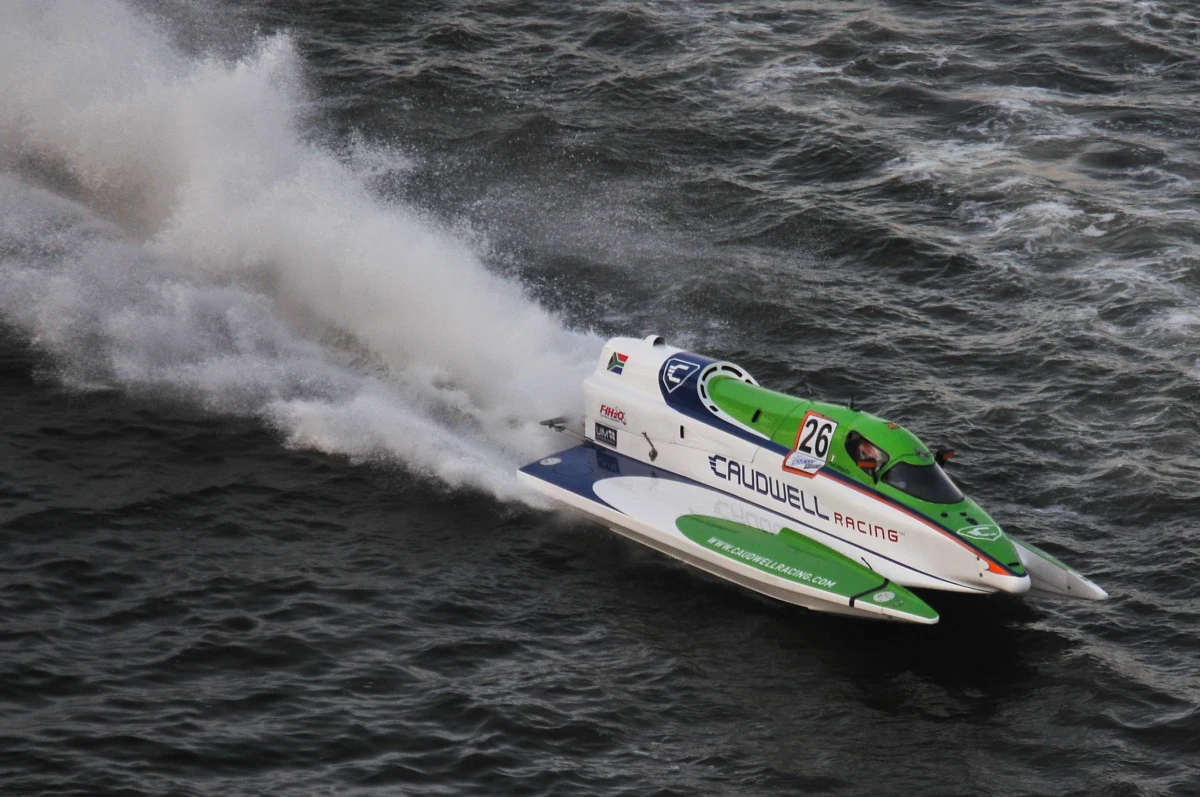 Caudwell Racing boat number 26 in action during the UIM F1H2O World Championship