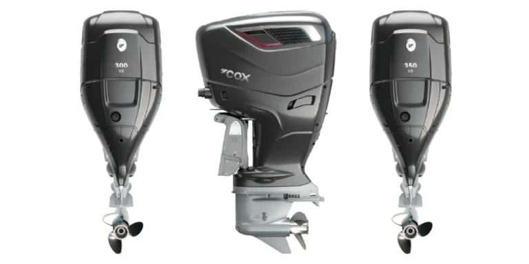 Cox Marine CXO300 and CXO350 V8 diesel outboards, 300hp and 350hp variants