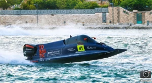 Edgaras Riabko (#41) wins the UIM F2 Grand Prix of Italy, Brindisi 2026. Photo: Fred Emeny
