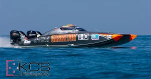 Andrea Bacchi and Giovanni Carpitella, D10 Gasbeton, winners of Race 2, UIM Class 3D World Championship, Rodi Garganico, June 21 2026