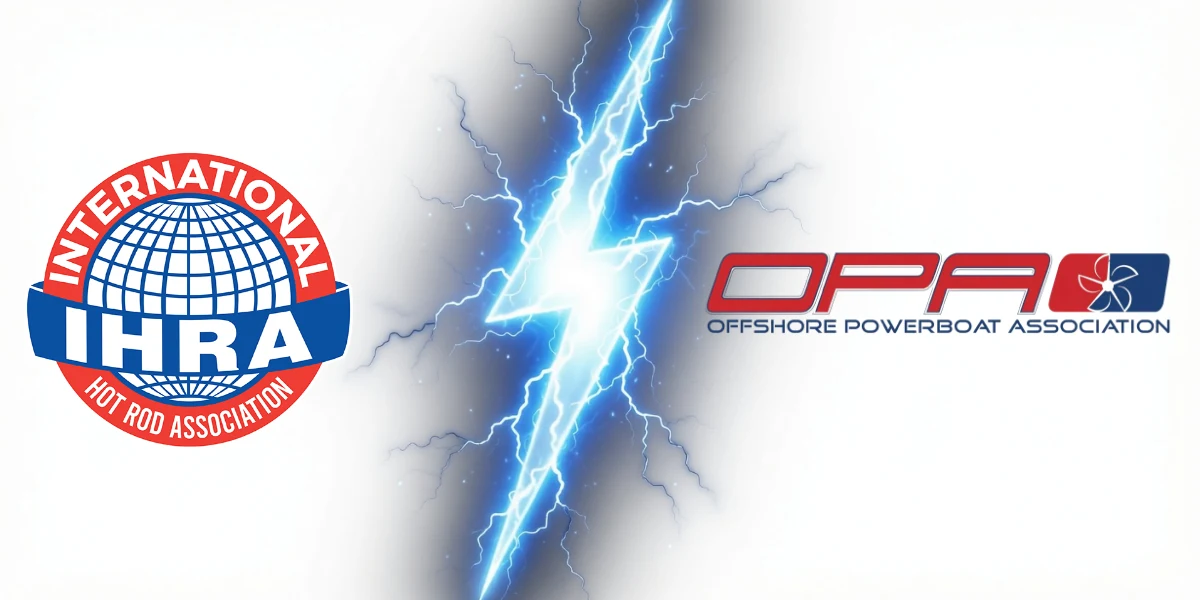 IHRA and OPA logos split by lightning bolt as partnership ends
