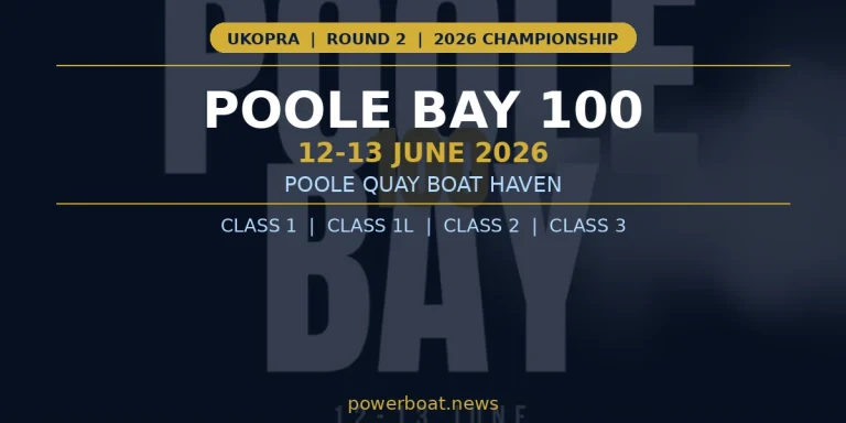 Poole Bay 100 2026 - UKOPRA Round 2, 12-13 June, Poole Quay Boat Haven