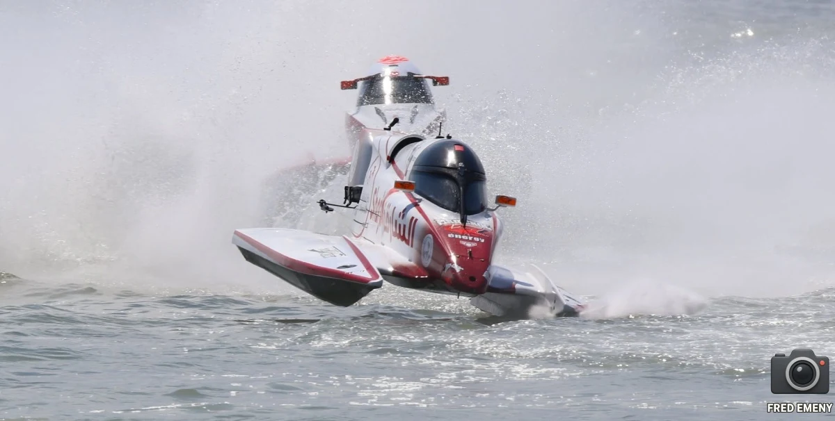 Stefan Arand Sharjah Team boat on the limit in rough water during the Regione Sardegna Grand Prix of Italy, Cagliari 2026