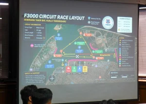 Proposed F3000 circuit race layout at Seberang Takir Bay, Kuala Terengganu