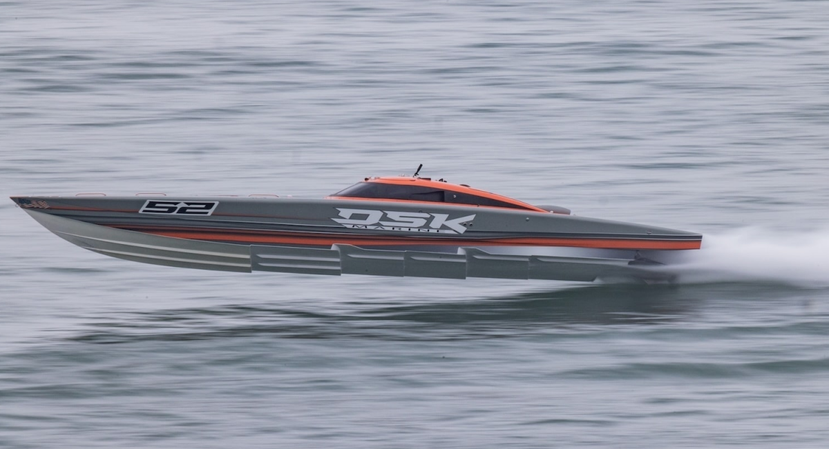 DSK Marine Super Vee powerboat number 52 racing at Atlantic City 2026