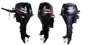 Aiqidi outboard motors, including the 60hp F60 four-stroke, 20hp and 25hp models