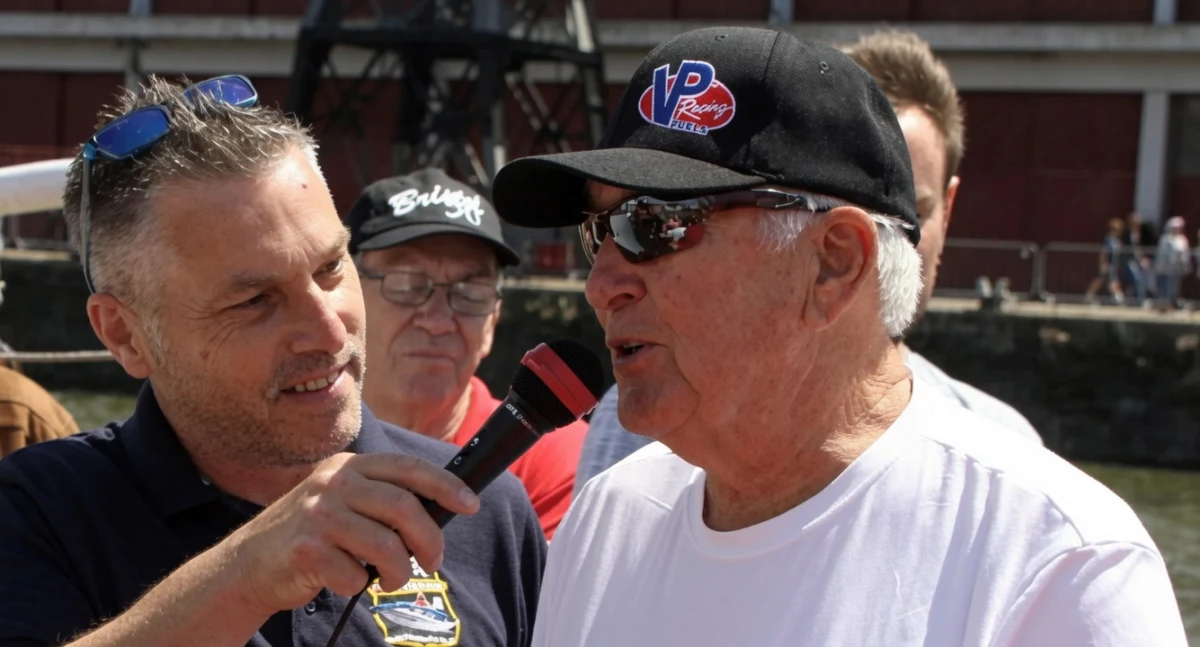 Bill Seebold being interviewed by Jason Mantripp at Bristol in 2022