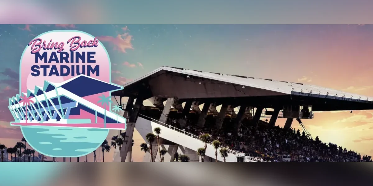 Bring Back Marine Stadium campaign graphic ahead of the August 18, 2026 referendum