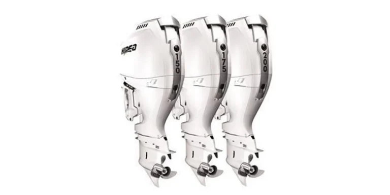 Hidea EF150, EF175 and EF200 outboard motors shown side by side