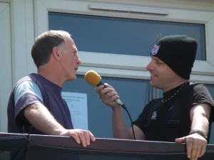 Jason Mantripp commentating at Oulton Broad Motor Boat Club, 2013