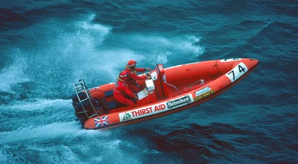 Thirst Aid, John Caulcutt's Heineken-sponsored Round Britain RIB, 1984