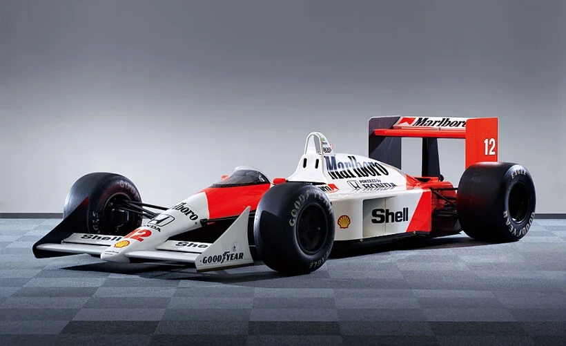 Ayrton Senna driving the McLaren Honda MP4/4 at the 1988 Italian Grand Prix