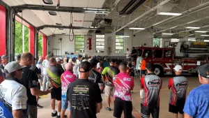 Drivers briefing at St. Clair Fire Station ahead of the St. Clair River Classic 2026