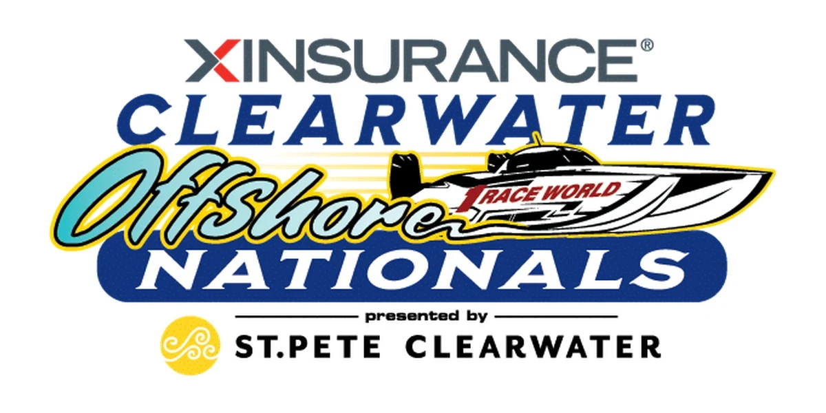 XINSURANCE Clearwater Offshore Nationals 2026 official event logo, presented by St. Pete Clearwater