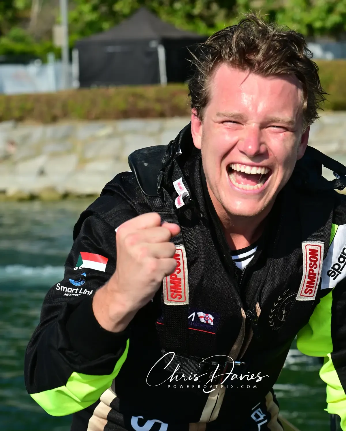 Adam Wrenkler celebrates after winning Grand Prix of Italy 1 at Viverone, round three of the UIM F4 World Championship 2026